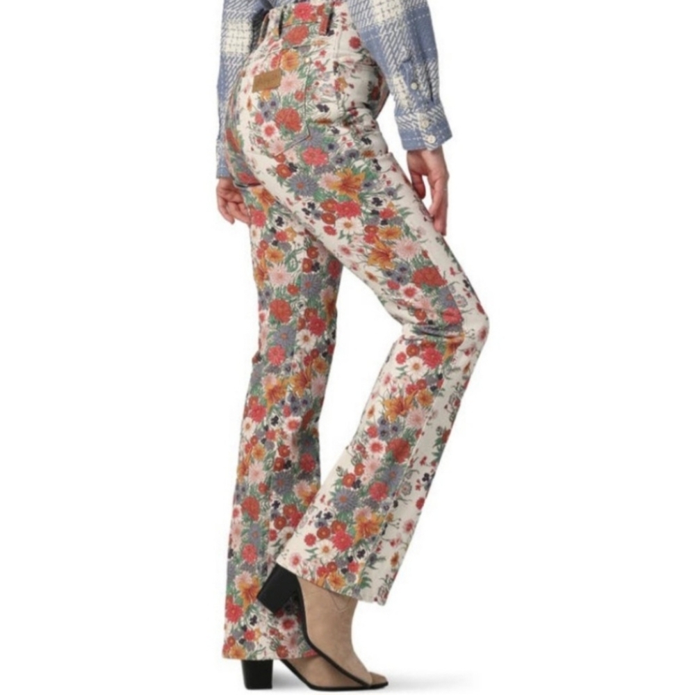 Wrangler Westward 626 Women's Floral Print High Waist Bootcut Jeans Size 29x34 - Picture 3 of 16